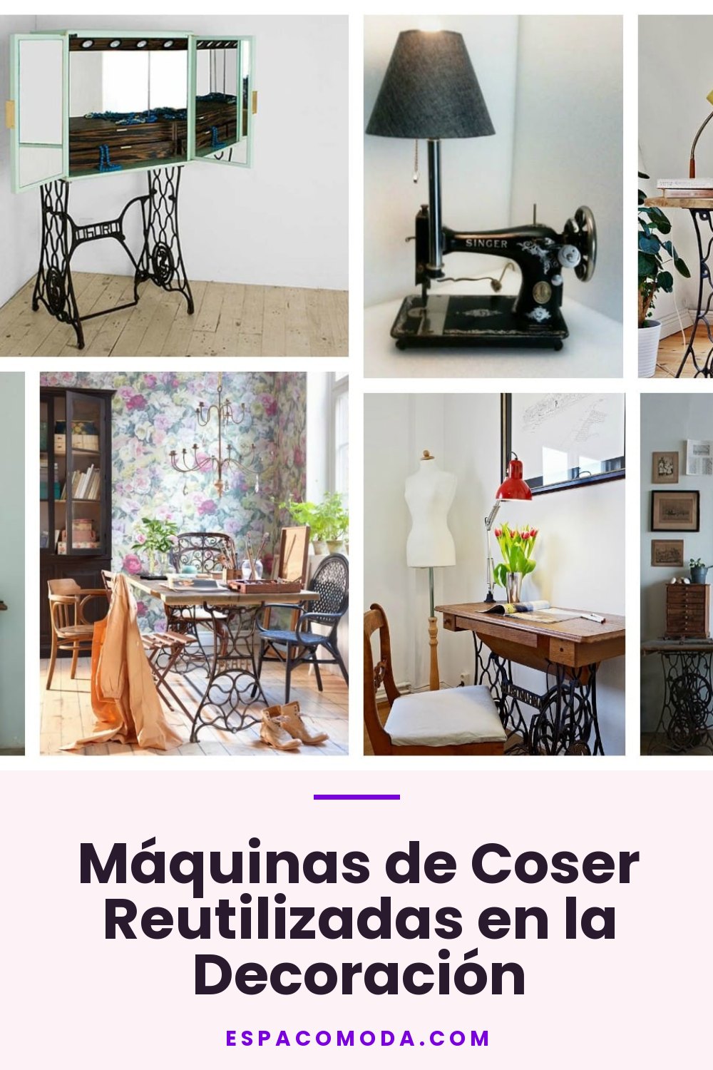 Máquinas de Coser Reutilizadas en la Decoración