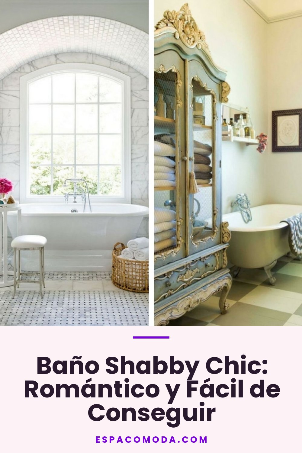 Baño Shabby Chic: Romántico y Fácil de Conseguir